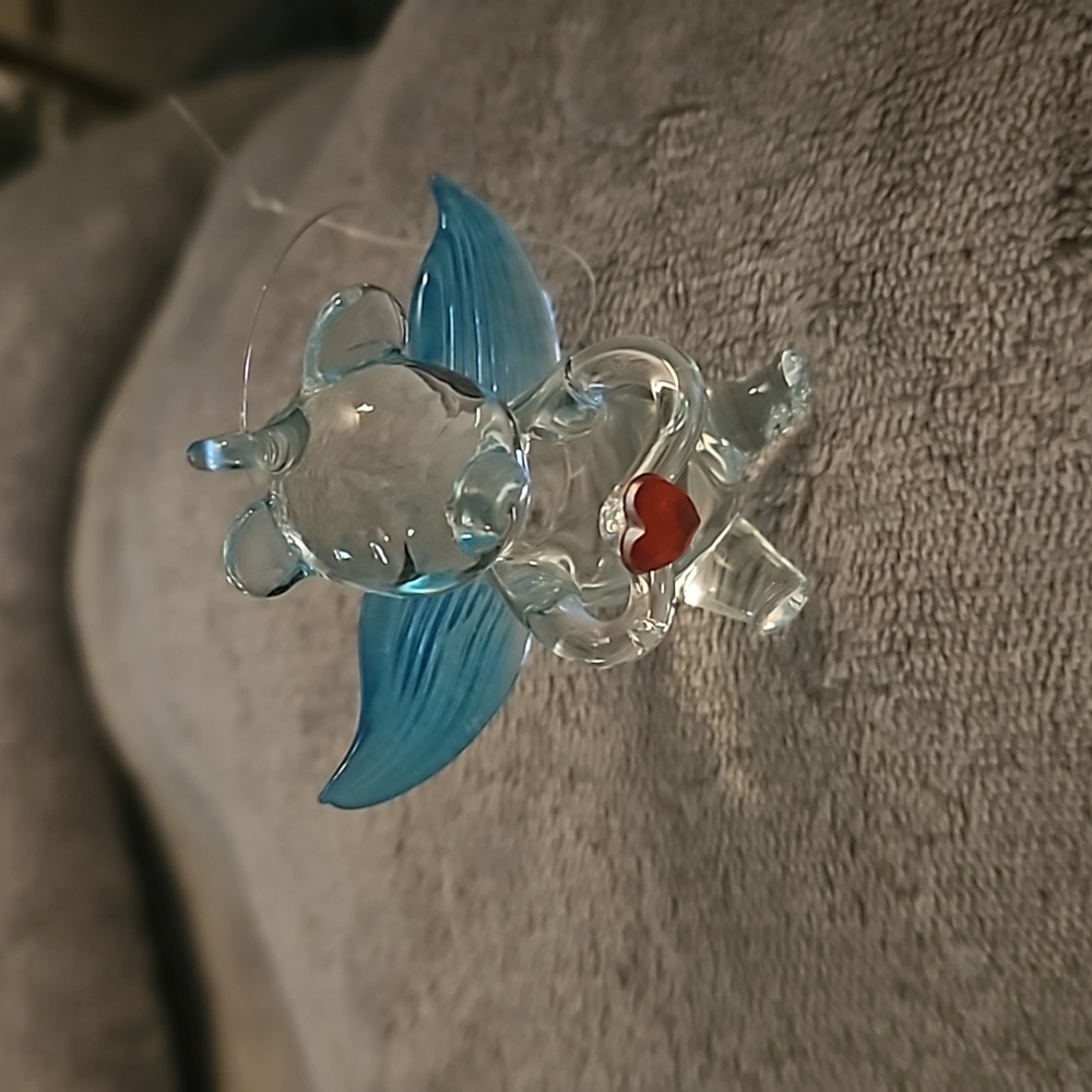 Glass Angel Bear Ornament